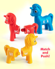 Children assemble Coogam unicorn halves to improve fine motor skills