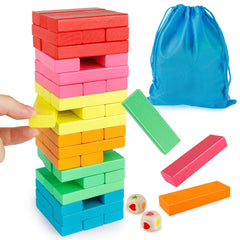 Coogam wooden blocks 54-piece set ready for colorful stacking and play