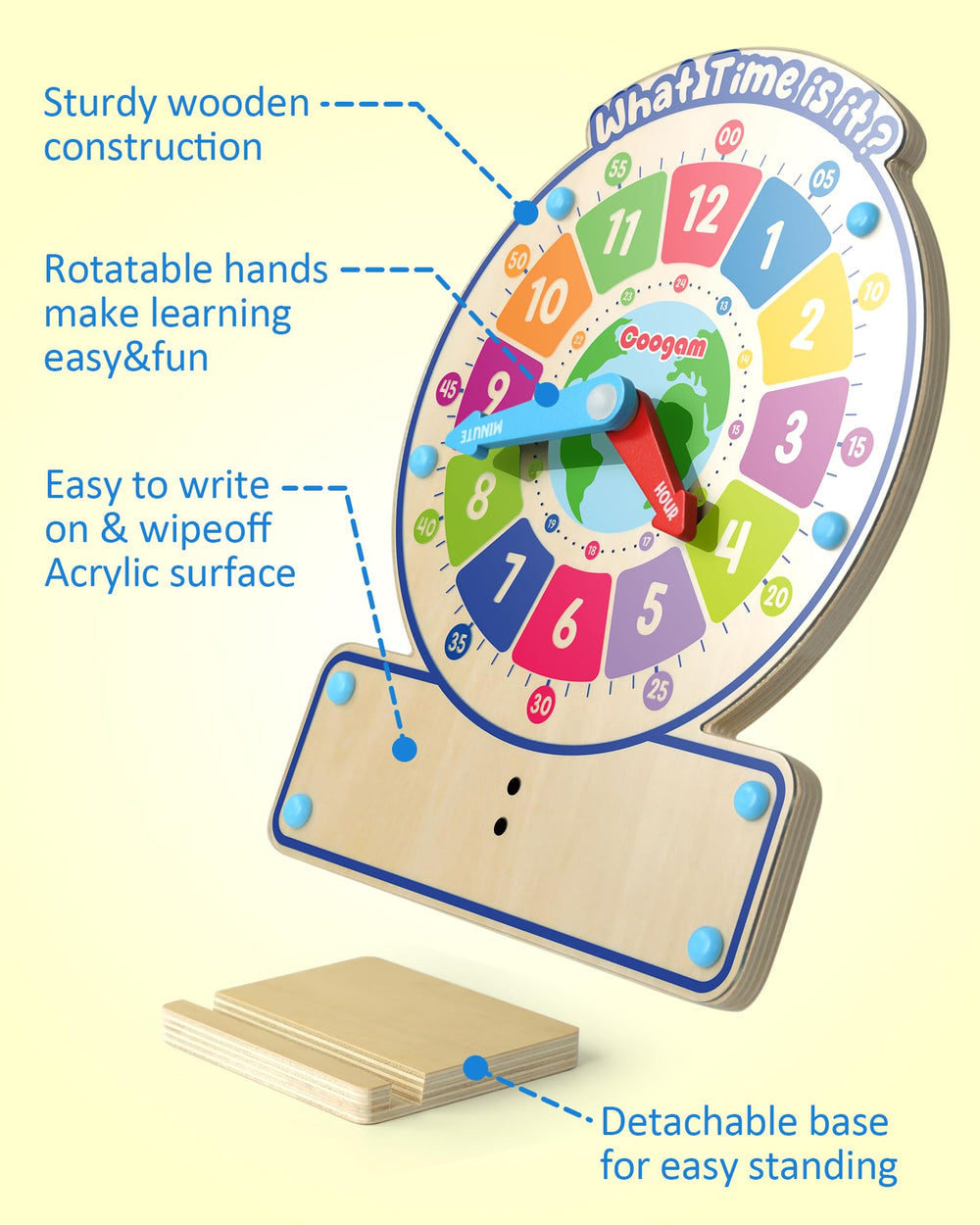 Coogam three-level clock activities adapt to kids' learning pace.