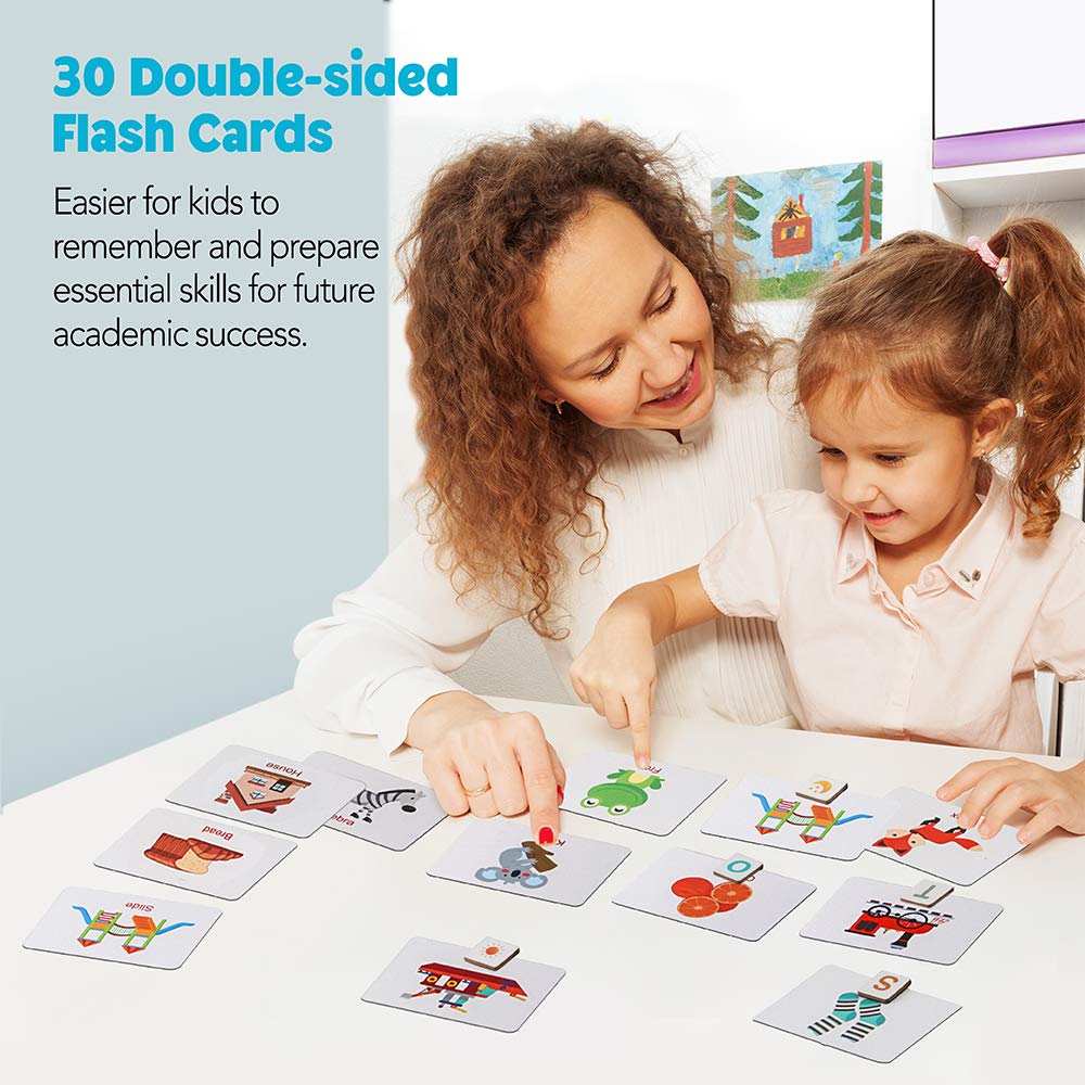 Coogam word-building activity supports letter recognition and early literacy through hands-on play.