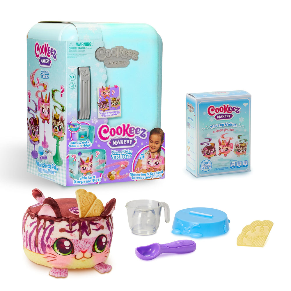 Cookeez Makery Freezy Cakez — mixing dough to start a surprise plush.