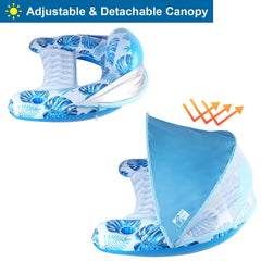 Breathable mesh behind canopy on COOLCOOLDEE float improves airflow