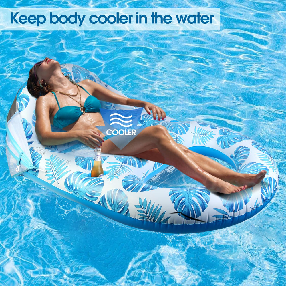 COOLCOOLDEE extra-large float provides generous space for comfortable lounging