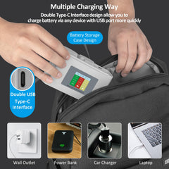 COOLSHOW Mini 2 SE battery packs arranged with charger hub