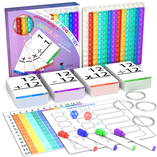 COOVA Math Pop It Addition flash cards for quick addition practice at home