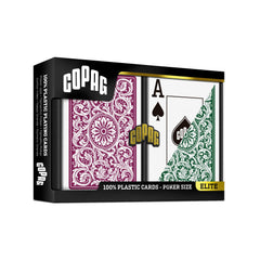 Copag 1546 close-up shows a buttery smooth shuffle with premium plastic finish.