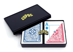 Copag 4-Color Faces Legacy deck with poker size and jumbo index for easy reading.