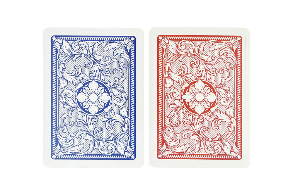 Copag Legacy jumbo index red blue cards on table for quick reads