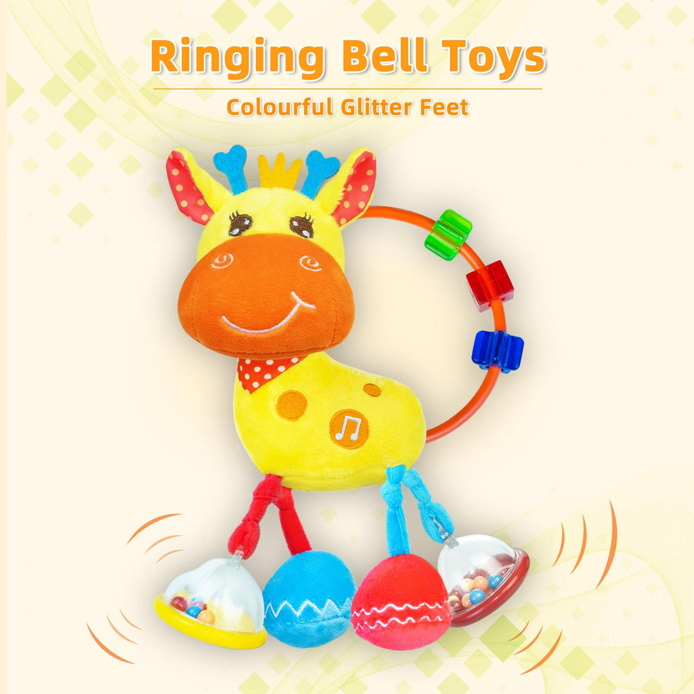Coqin Giraffe toy during tummy time supports motor skills and interactive bonding