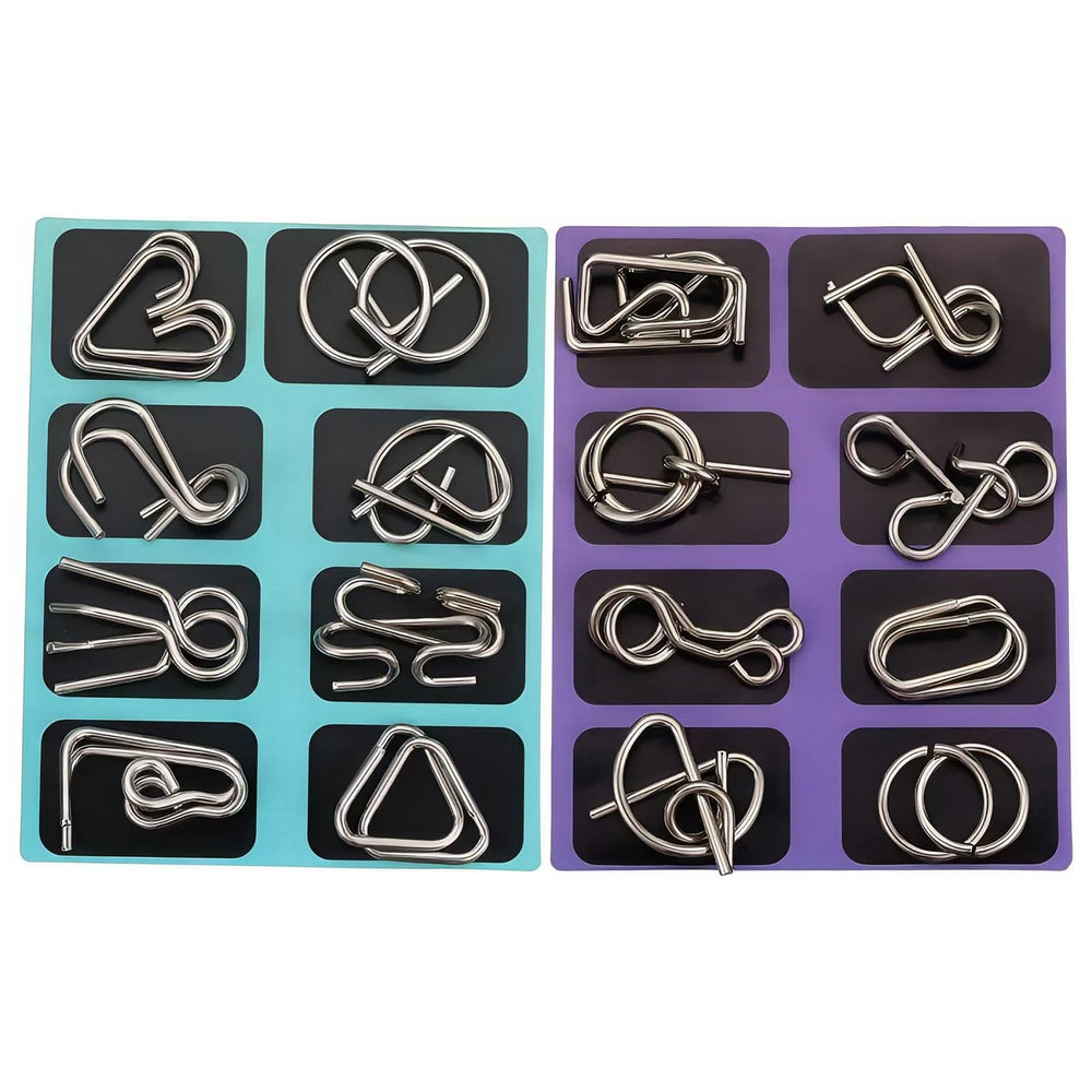 COREXISLY pocket metal puzzles with organizer bag, perfect stocking stuffer for puzzle lovers.