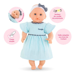 Corolle Bébé Calin Maud pink pajama set ready for cuddles.
