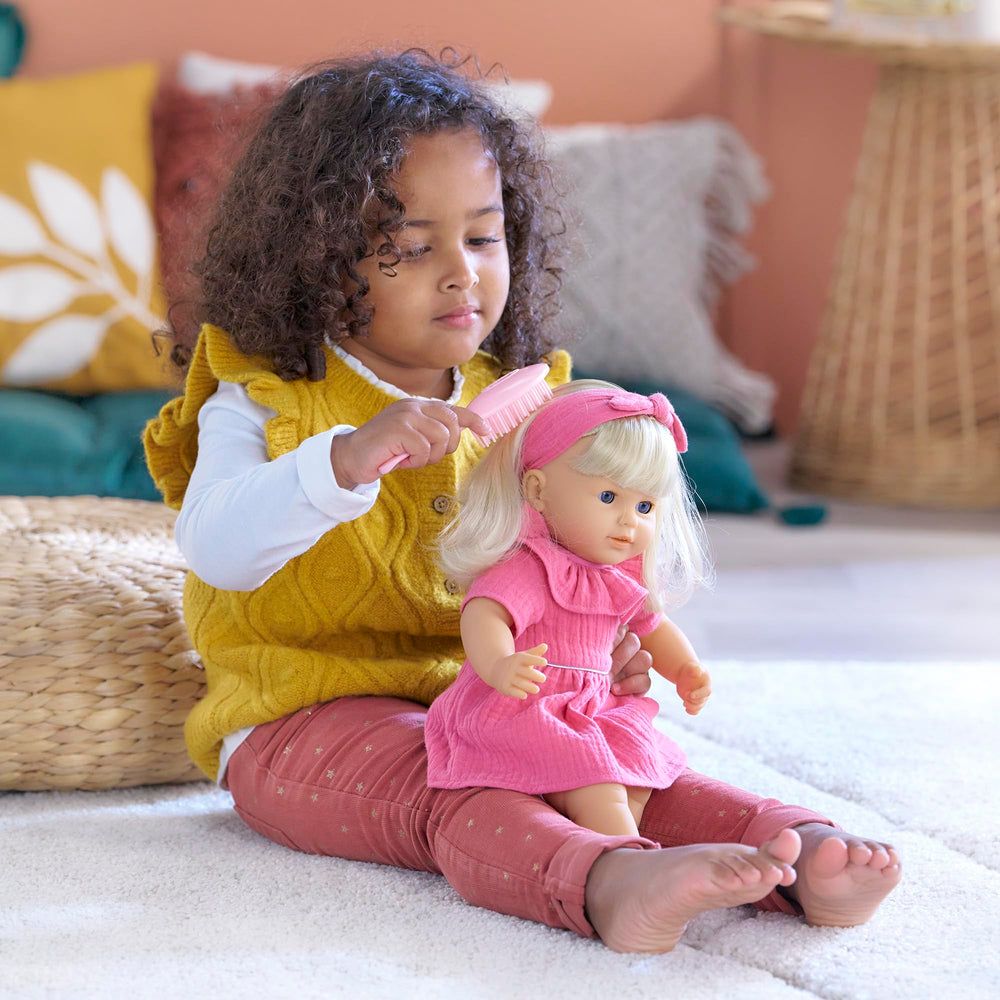Corolle Jade soft bean-filled body is lightweight for little hands.