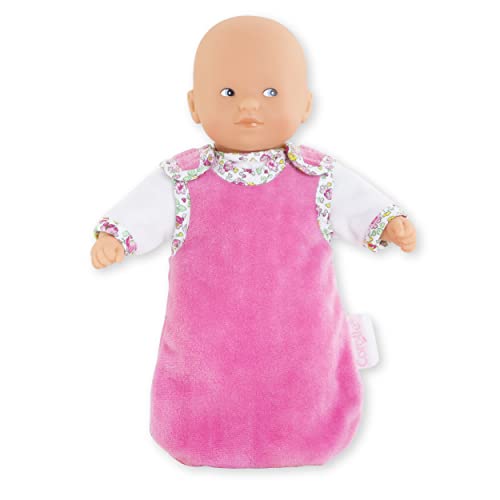 Corolle doll in white and pink pajamas ready for bedtime cuddles