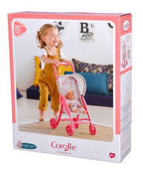 Comfortable grip handle sized for little caregivers during pretend outings.