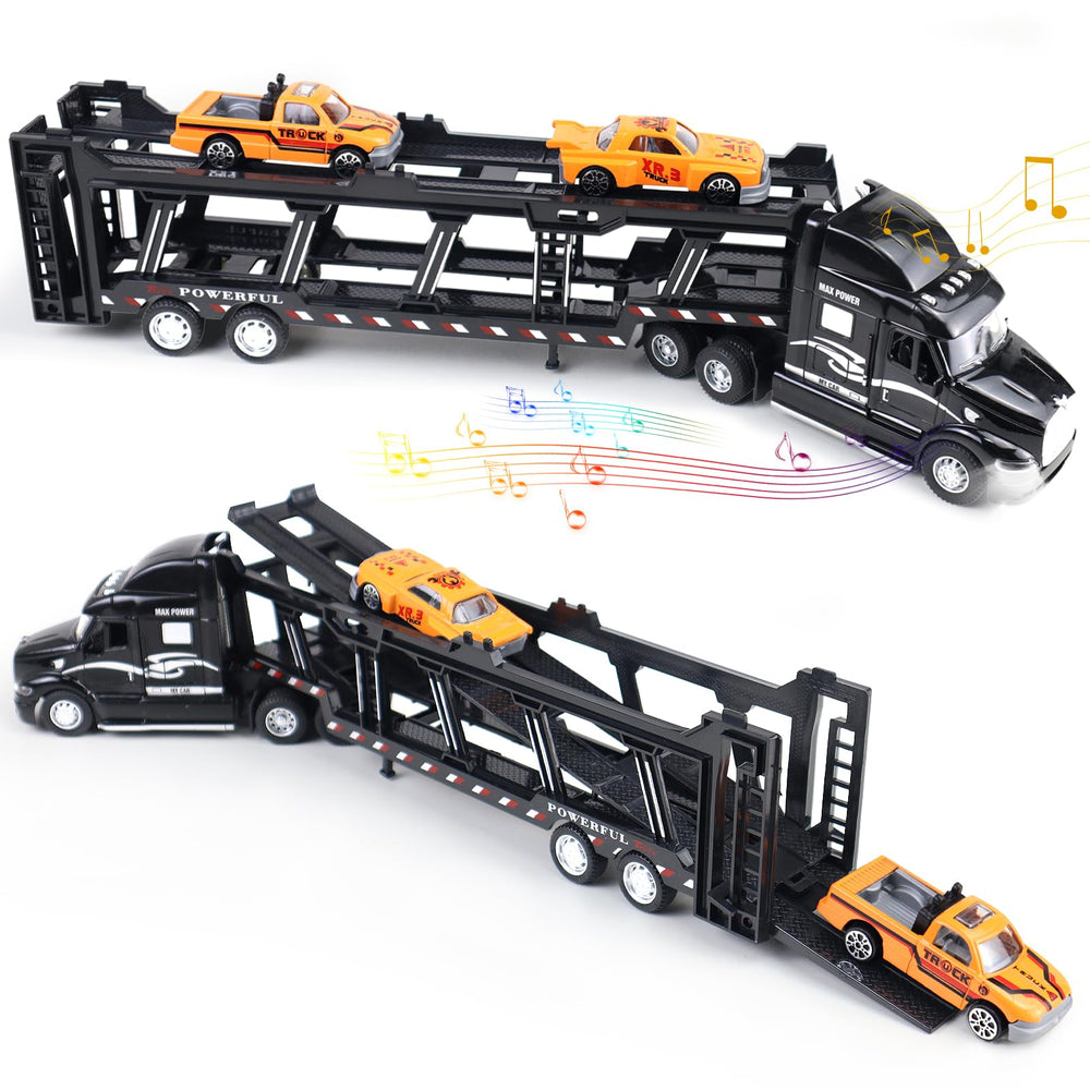 CORPER TOYS car carrier truck front view with a durable play-ready design