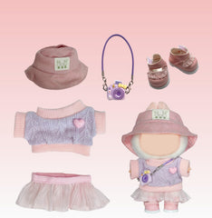 Coruja 17cm doll outfit lavender crochet top with soft texture