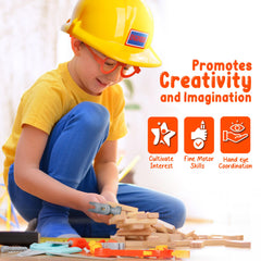 Cosmic Chameleon safety goggles keep clear vision for detailed pretend construction tasks.