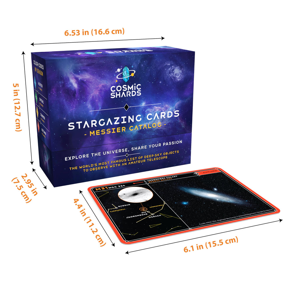 Cosmic Shards Stargazing Cards night-vision-friendly text remains readable