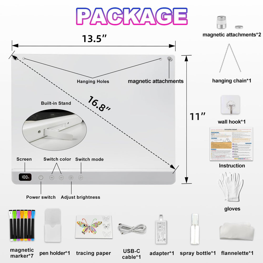 Cosmody LED drawing board stand allows versatile placement during use