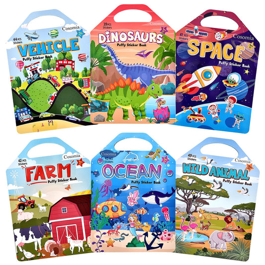 Cosomia 6 Set farm scene sticker book for creative play and motor skills