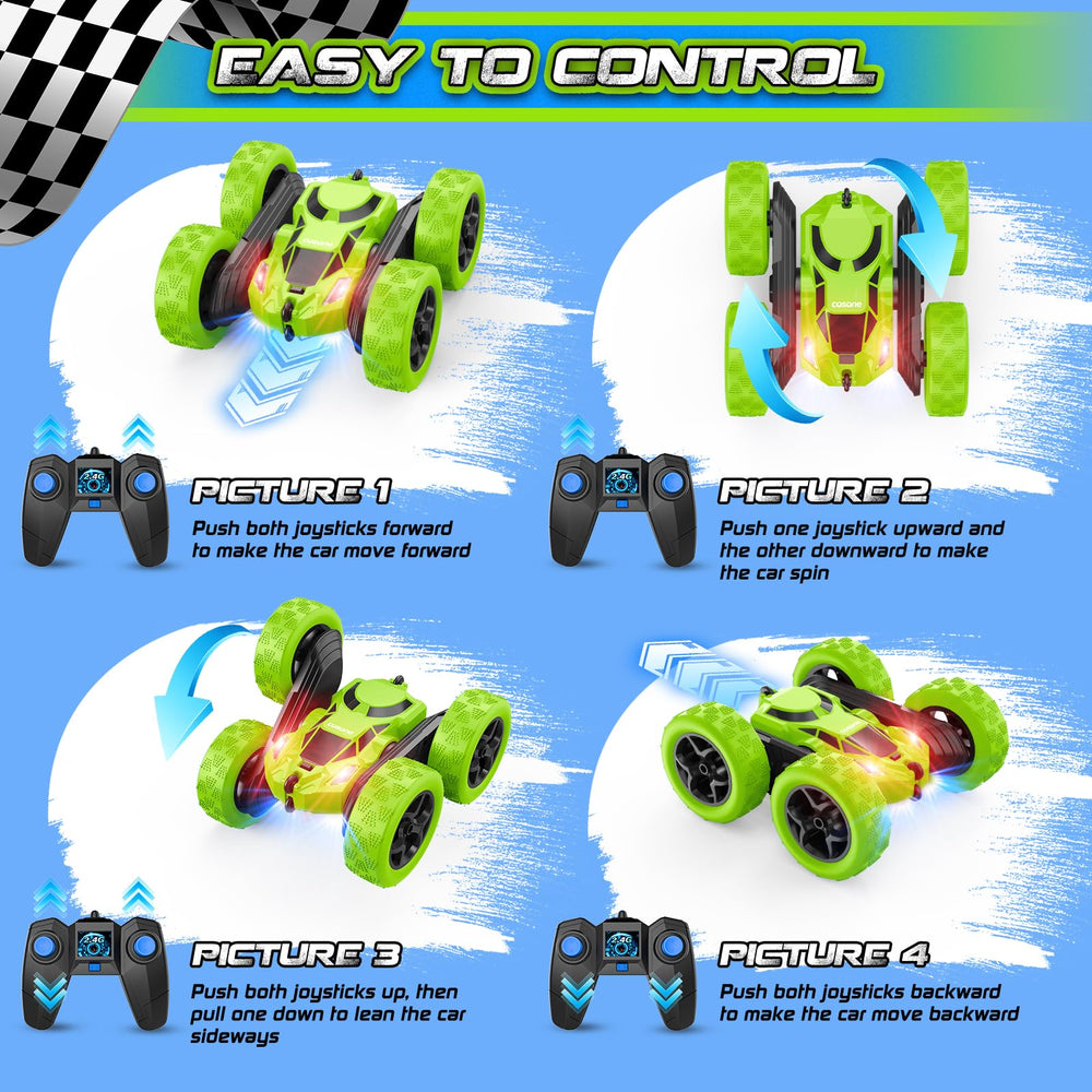 Cosone RC car with LED headlights for better visibility at dusk