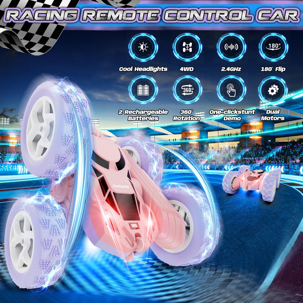 Cosone RC Stunt Car executing an 180 degree flip in action.