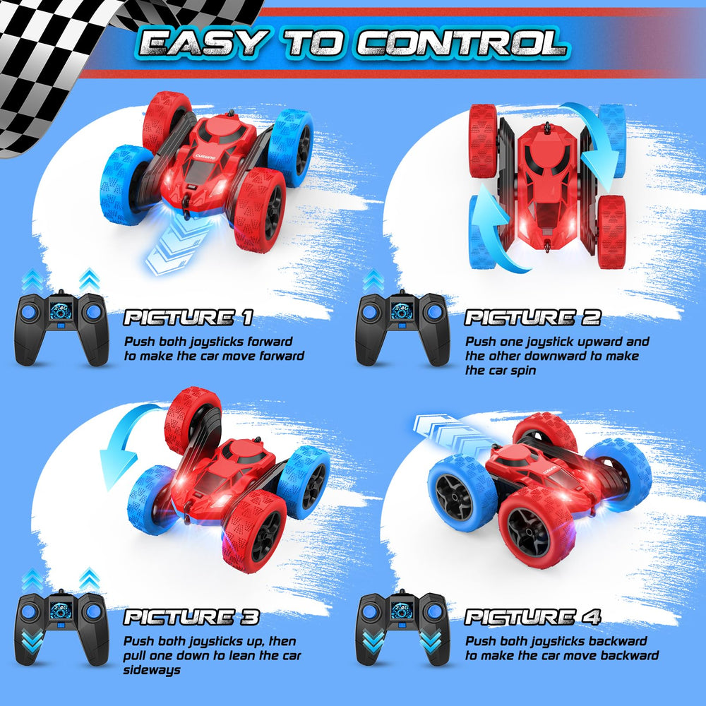 Cosone RC car performs 360° flips for thrilling stunts.