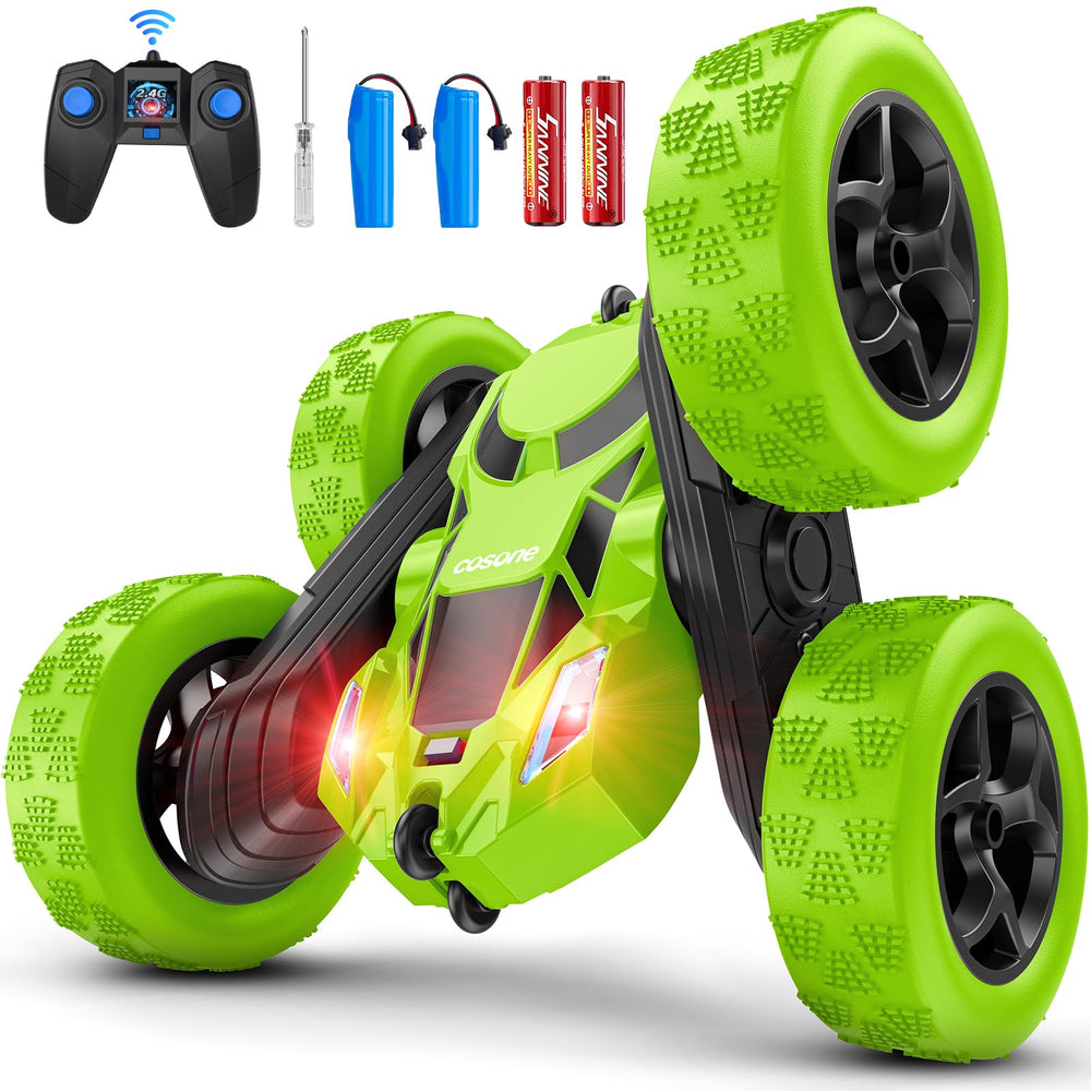 Cosone remote control car performing a 360-degree spin for indoor fun