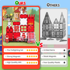 Cossy firefighter tiles fire-station-scene fosters immersive, hands-on building sessions.
