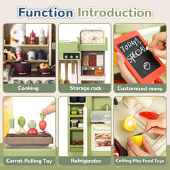 Cossy Play Kitchen refrigerator door for organized meal prep and storage