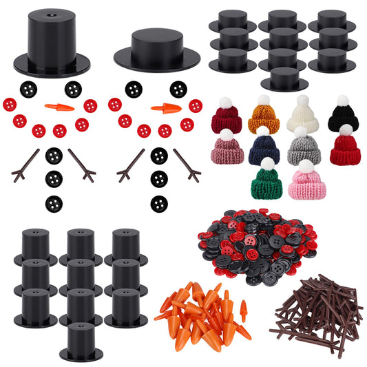 Cosweet Snowman Buttons Kit contents with 290 pieces for versatile DIY crafts