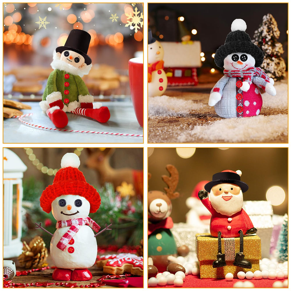 Cosweet Snowman Buttons Kit knitted hats create cozy holiday decorations
