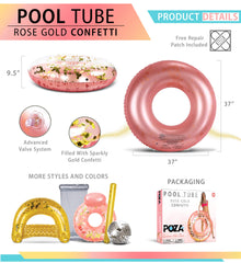 CoTa Global inflatable rose-gold pool tube, suitable for kids and adults.