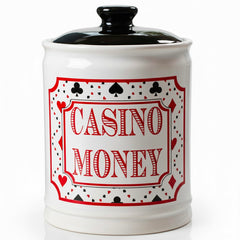 Cottage Creek Casino Money Jar with slot-machine design for stylish savings.