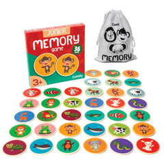 Cottify Montessori matching game with 36 wooden cards laid out for memory play.