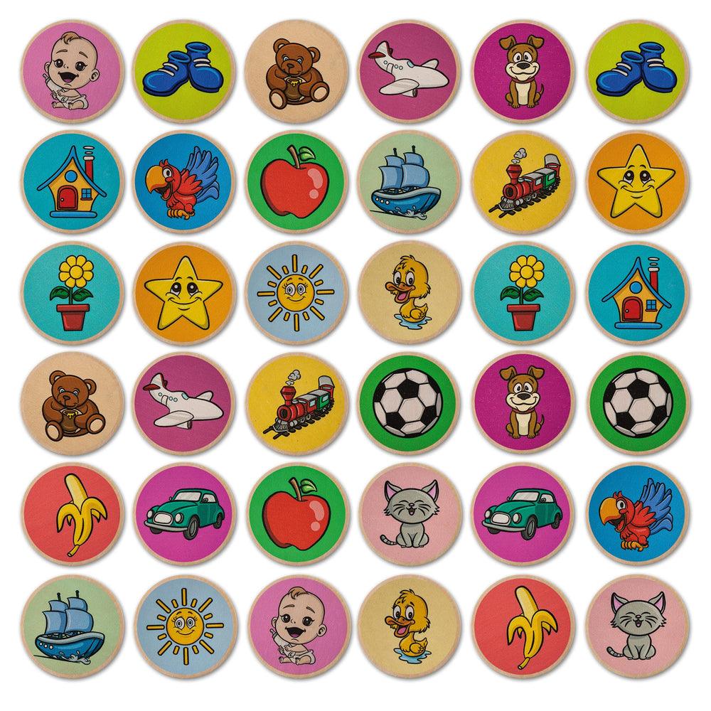 Cottify memory game with color backgrounds to improve quick visual matching for toddlers.