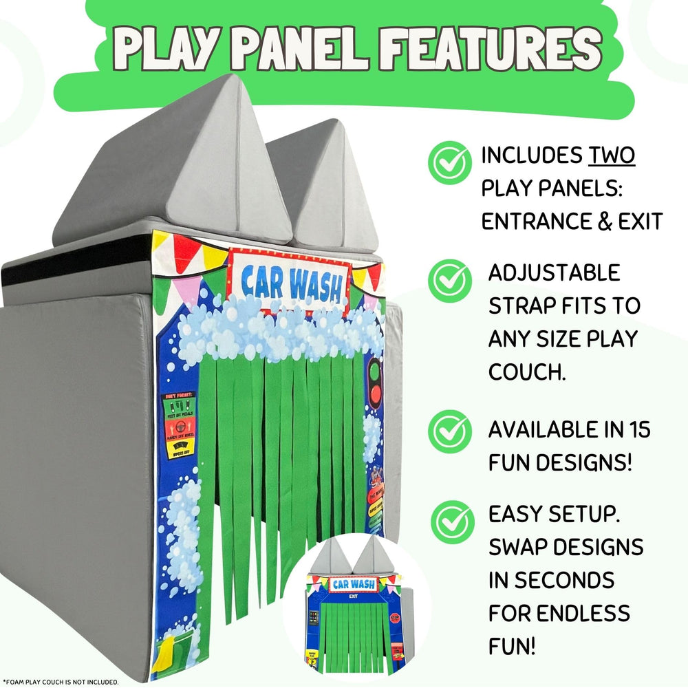Couch Swag Play Panel car wash exit view for ongoing adventure