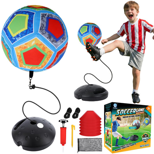 COUOMOXA 2-in-1 soccer trainer rebound base keeps practice steady and efficient