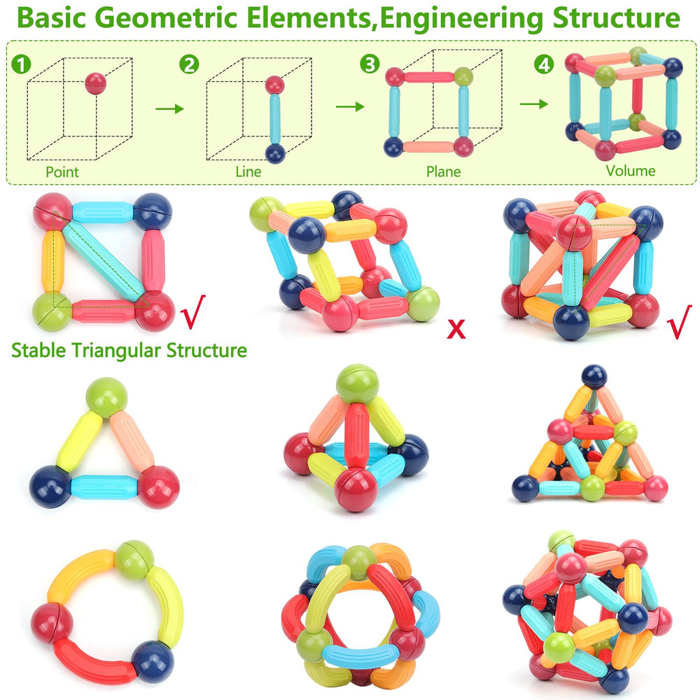 COUOMOXA colorful snapping pieces support pattern recognition and spatial play.