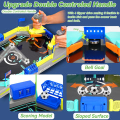 COUOMOXA mini soccer board game weighs 2.2lbs and travels easily.