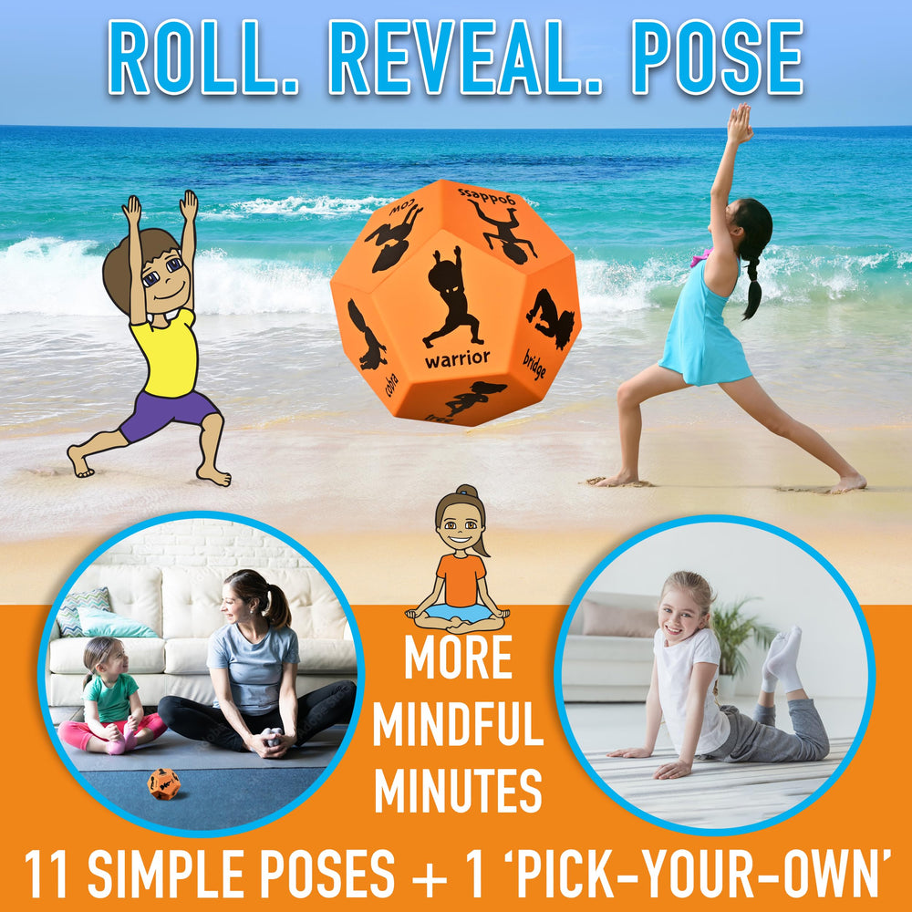 Covelico Yoga Dice in use, promoting independent pose choices during quiet play.