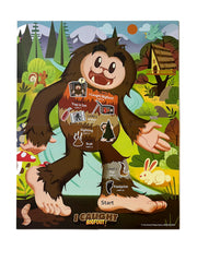 Covered Wagon Games I Caught Bigfoot game board guides evidence collection.