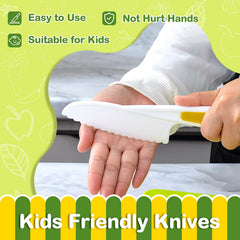 COVLUROTO dinosaur-pattern knives spark imaginative play and kitchen awareness.