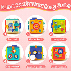 Covsen Busy Cube with push buttons enhances fine motor skills