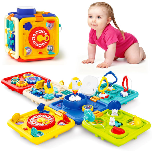 Covsen Busy Cube with rotating gears stimulates hands-on problem solving