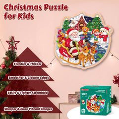 Covsen puzzle with reindeer design encourages group problem-solving and fine motor practice.