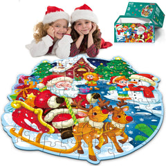 Covsen Christmas floor puzzle featuring Santa Claus boosts early shape recognition and focus.