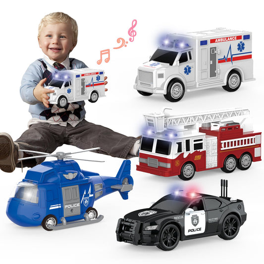 COVTOY police car with lights and siren for pretend play