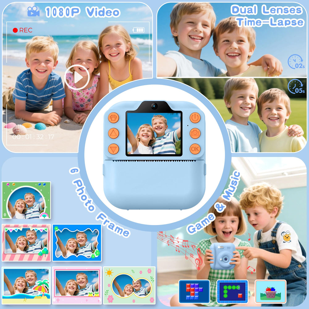 Coxlame prints instantly; DIY color pencils let kids customize photos