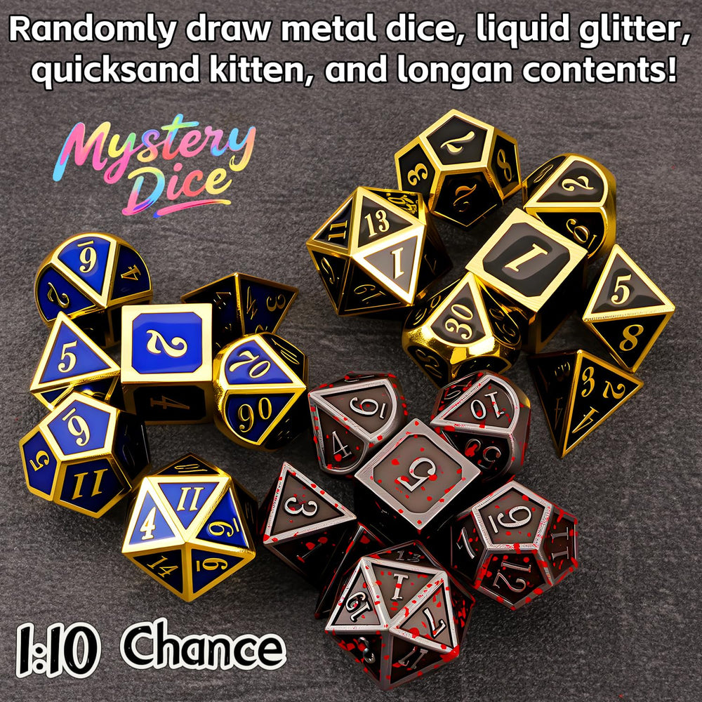 Coyeekn DND stickers included with Mystery Dice Set for accessories.